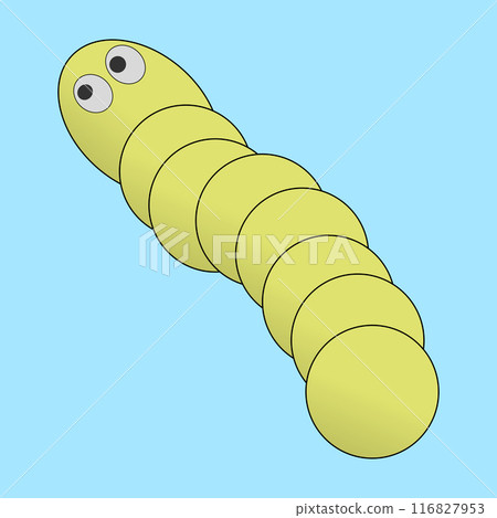 Cute Cartoon Worm Vector Illustration 116827953