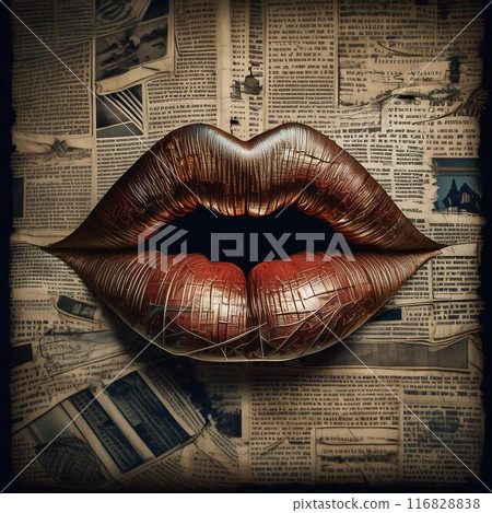Vintage style illustration of lips 116828838