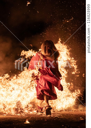 Traditional Culture Tengu Fire Walking 116828999