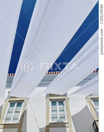 White houses and narrow streets in Loule, Algarve, Portugal 116829086