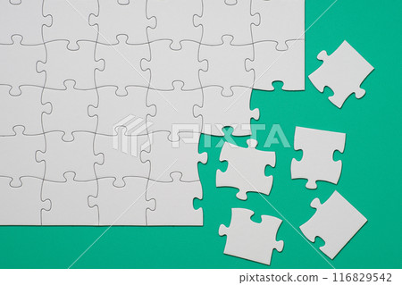 Jigsaw puzzle almost complete Jigsaw puzzle almost complete 116829542