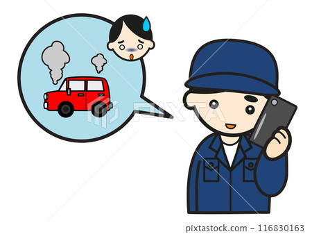 A mechanic receiving a repair request call 116830163