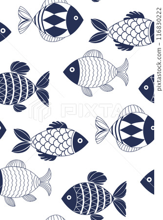 Seamless pattern with decorative fishes Seamless pattern with decorative fishes 116830222