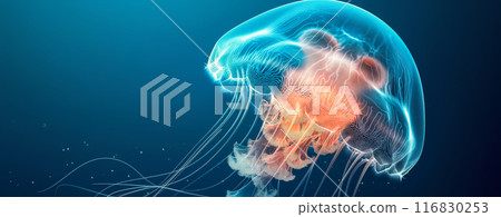 Nature Background With Jellyfish Close Up 116830253