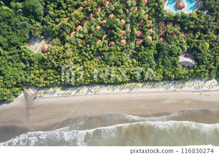 Clean long coastline beach 116830274