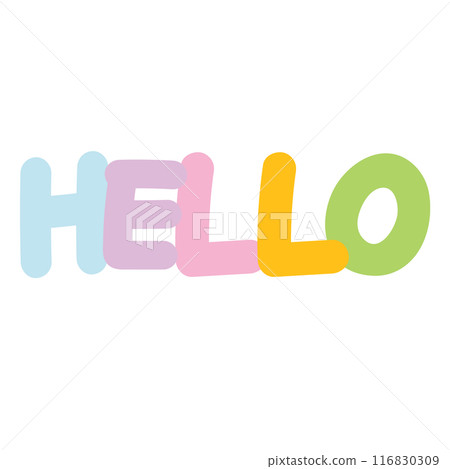 Pastel illustration of HELLO letters for cute patches, brooch, shirt print, logo, icon, stickers, decoration, cartoon, girly stuff, font, typography, branding, emoji, greeting card, print, souvenir Pastel illustration of HELLO letters for cute patches, brooch, shirt print, logo, icon, stickers, decoration, cartoon, girly stuff, font, typography, branding, emoji, greeting card, print, souvenir 116830309