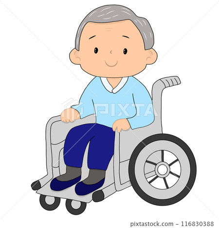 Elderly man sitting in a wheelchair Elderly man sitting in a wheelchair 116830388