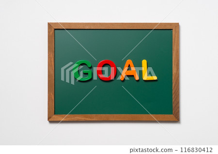Colorful GOAL letters on a blackboard 116830412