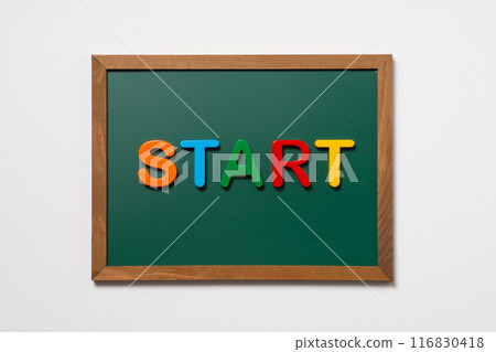 Colorful letters of START on a blackboard 116830418