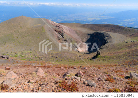 Mt. Myoko and the crater seen from Mt. Yakushi, Mt. Iwate 116830945