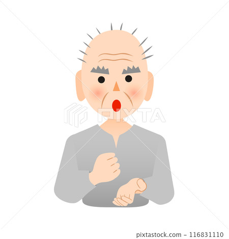 The old man claps his hands in understanding The old man claps his hands in understanding 116831110