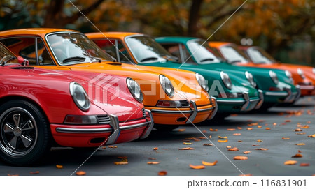 Cars standing in a row 116831901