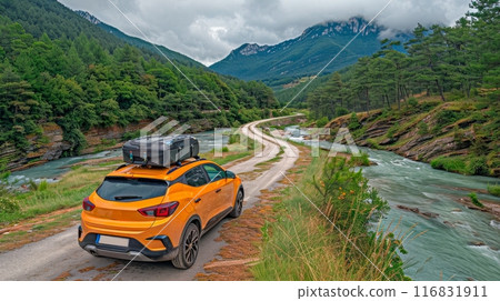 Luxury car on a Camping Trip 116831911
