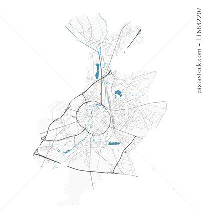 Map of Leuven, Belgium. Detailed city map, metropolitan area. 116832202