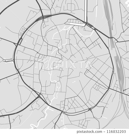 Namur map, Belgium. City map, streetmap with roads, parks and rivers. 116832203
