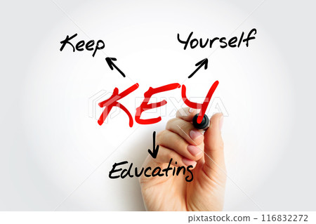 KEY - Keep Educating Yourself acronym, education concept background with marker 116832272