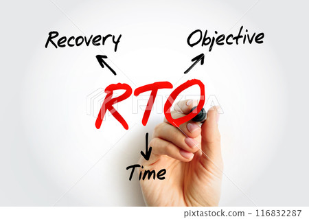 RTO - Recovery Time Objective acronym, business concept background 116832287