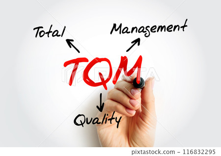 TQM - Total Quality Management acronym, business concept background 116832295