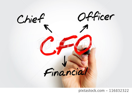 CFO - Chief Financial Officer acronym, business concept background 116832322
