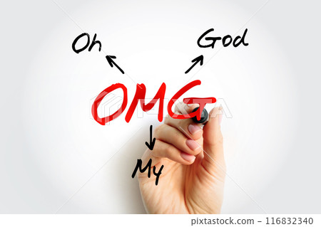OMG - Oh My God acronym, concept background 116832340