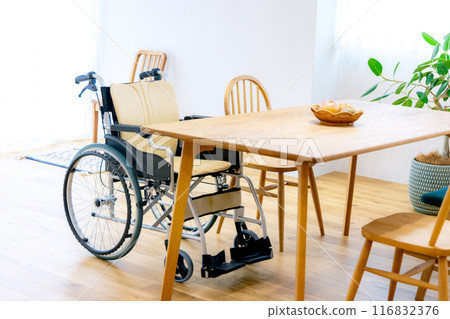 Room with wheelchair Room with wheelchair 116832376