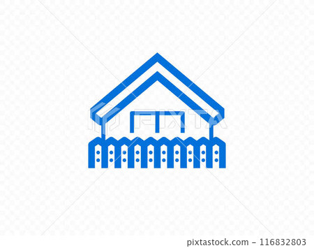 House with fence vector design 116832803