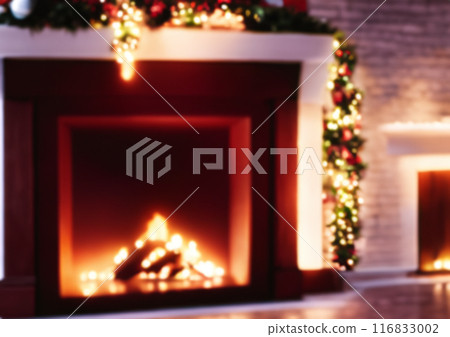 帶壁爐的房子的聖誕形象 帶壁爐的房子的聖誕形象 116833002