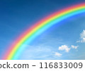 Rainbow over blue sky 116833009