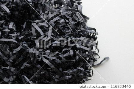 Crumpled Strips Of Black Craft Paper Stock Photo For Vertical Backgrounds 116833440