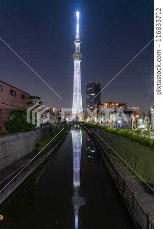 Tokyo Skytree night view from Jikkenbashi Bridge 116833712