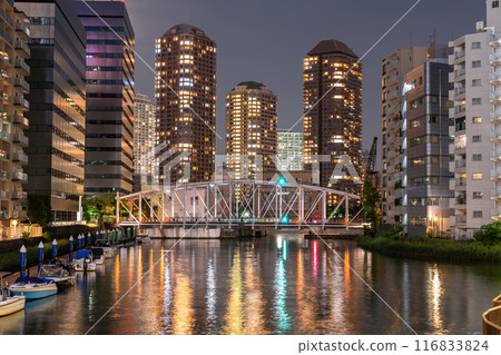 《Tokyo》 Night view of a tower apartment in the bay area 116833824