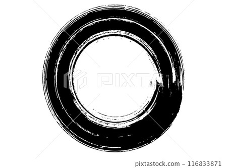 Brush painted black ink circle 116833871