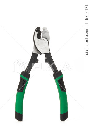 Electric wire cable cutter plier - Clipping path included isolated on white 116834171