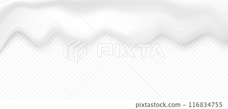 Milk cream vector high quality texture with shadow isolated on transparent background. Melted white creamy, youghurt, milkshake border template Milk cream vector high quality texture with shadow isolated on transparent background. Melted white creamy, youghurt, milkshake border template 116834755