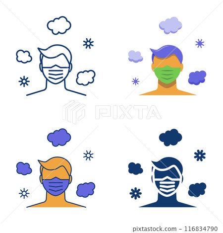 Poor air quality icon set 116834790