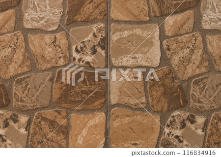 Brown Stone Mosaic Abstract Pattern Solid Rough Texture Floor Background Wall Structure 116834916