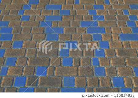 Blue Brown Color Pattern Lines Stripes Paving Stone Floor Surface Street Road City Texture Background Tile Structure Blue Brown Color Pattern Lines Stripes Paving Stone Floor Surface Street Road City Texture Background Tile Structure 116834922