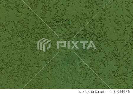 Green paint rough plaster wall stucco background structure abstract solid pattern texture grunge 116834926