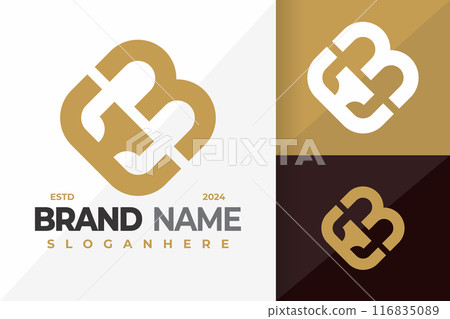 Letter EB or BE Monogram Logo design vector symbol icon illustration 116835089