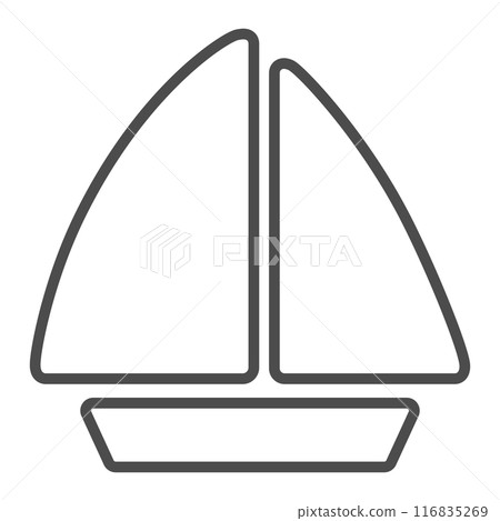 Simple yacht line drawing vector icon illustration material Simple yacht line drawing vector icon illustration material 116835269