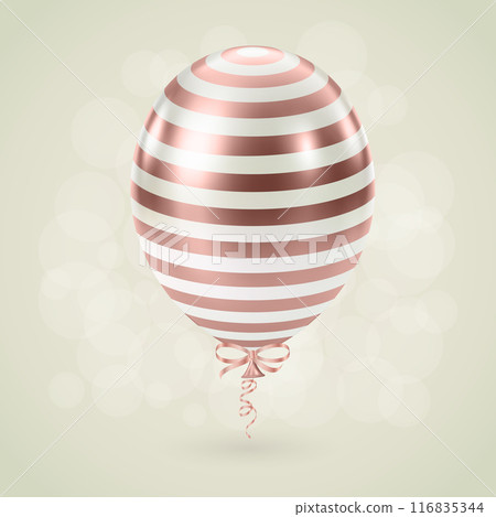 Pink white balloon. Luxury realistic balloons. Striped pattern. 116835344