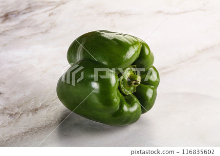 Raw green Bulgarian bell pepper Raw green Bulgarian bell pepper 116835602