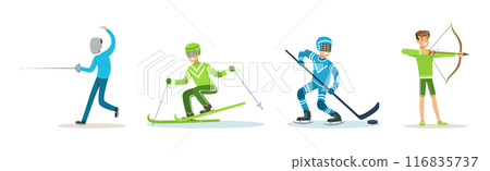 Athletic Man Character Enjoy Sport Activity Vector Set Athletic Man Character Enjoy Sport Activity Vector Set 116835737