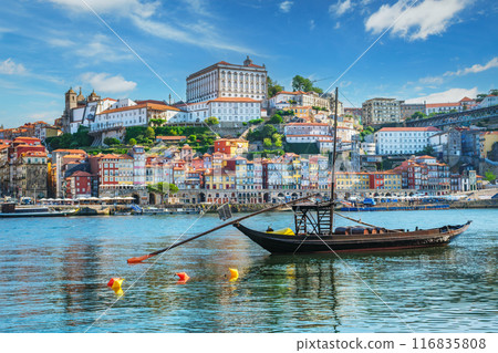 View of Porto city over Douro river. Porto, Vila Nova de Gaia, Portugal 116835808