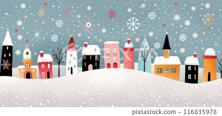 Snowy Night in a Small Town 116835978