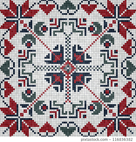 Mosaic tiles vector background 135 116836382