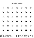 Icon about shopping basket and shopping cart 116836571