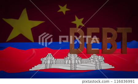 The Cambodia flag for Business background concept 3d rendering. 116836991