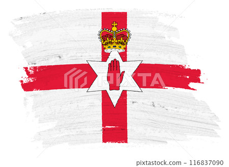 Northern Ireland flag paint splash brushstroke Northern Ireland flag paint splash brushstroke 116837090