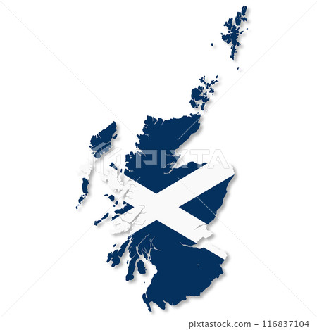 Scotland flag map with clipping path Scotland flag map with clipping path 116837104